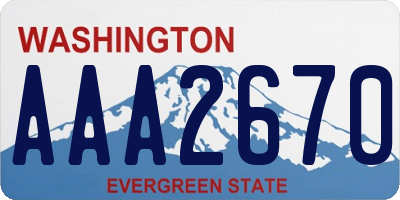 WA license plate AAA2670