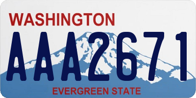 WA license plate AAA2671