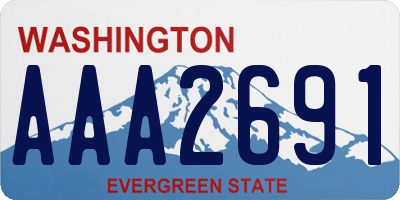 WA license plate AAA2691