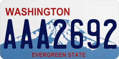 WA license plate AAA2692