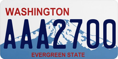 WA license plate AAA2700
