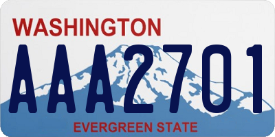 WA license plate AAA2701
