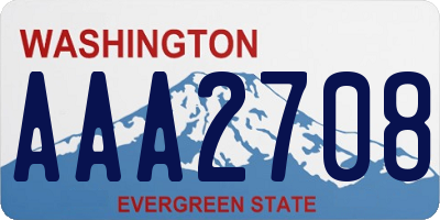 WA license plate AAA2708