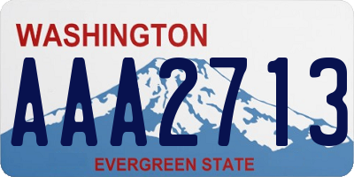 WA license plate AAA2713