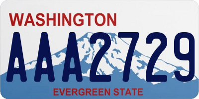 WA license plate AAA2729