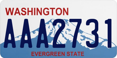 WA license plate AAA2731