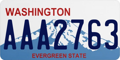 WA license plate AAA2763