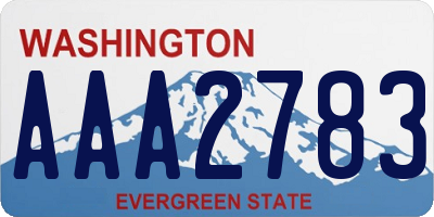 WA license plate AAA2783