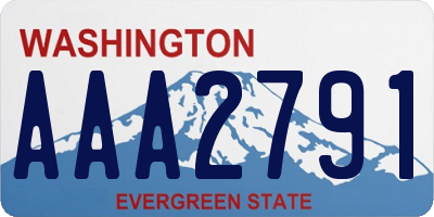 WA license plate AAA2791