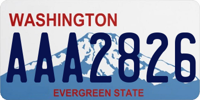 WA license plate AAA2826
