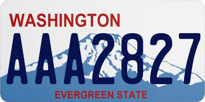 WA license plate AAA2827