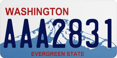 WA license plate AAA2831