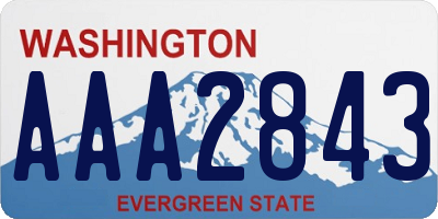 WA license plate AAA2843