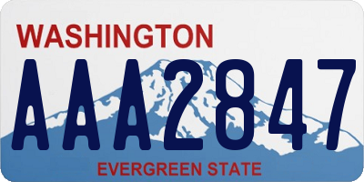 WA license plate AAA2847