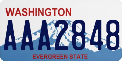 WA license plate AAA2848