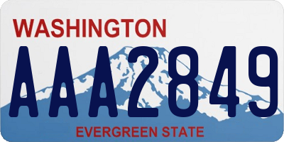 WA license plate AAA2849