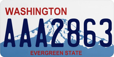 WA license plate AAA2863
