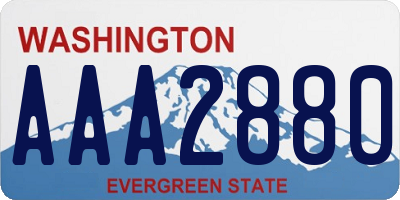 WA license plate AAA2880