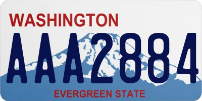 WA license plate AAA2884