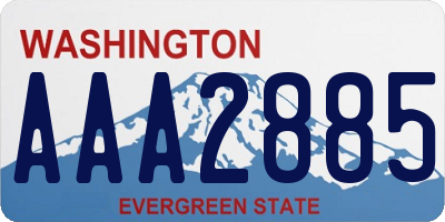 WA license plate AAA2885