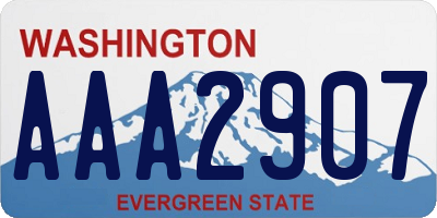 WA license plate AAA2907