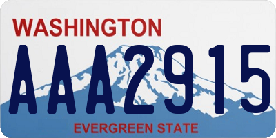 WA license plate AAA2915