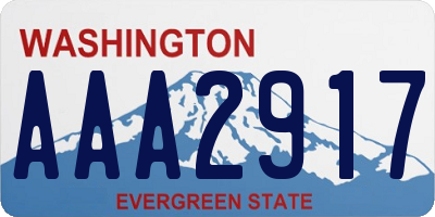 WA license plate AAA2917