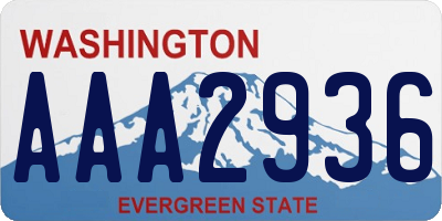WA license plate AAA2936