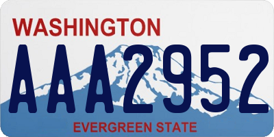 WA license plate AAA2952