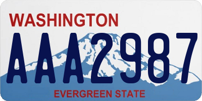 WA license plate AAA2987