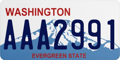 WA license plate AAA2991