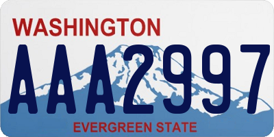 WA license plate AAA2997