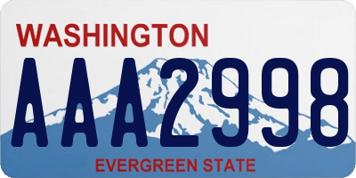 WA license plate AAA2998