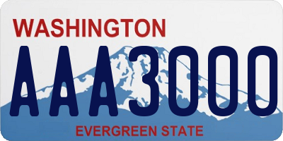 WA license plate AAA3000