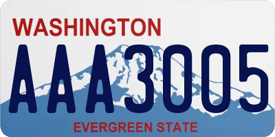 WA license plate AAA3005