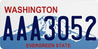 WA license plate AAA3052