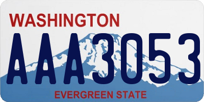 WA license plate AAA3053