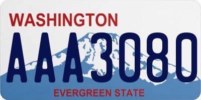 WA license plate AAA3080