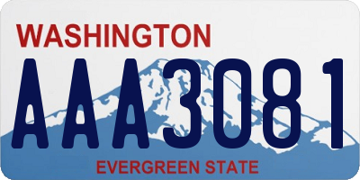 WA license plate AAA3081