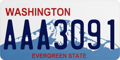 WA license plate AAA3091