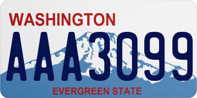 WA license plate AAA3099