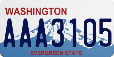 WA license plate AAA3105