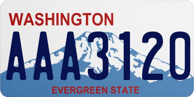 WA license plate AAA3120