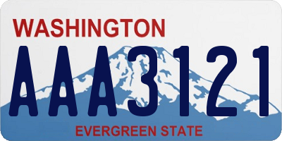 WA license plate AAA3121