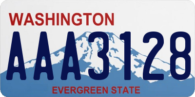 WA license plate AAA3128