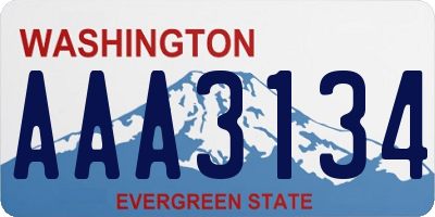 WA license plate AAA3134