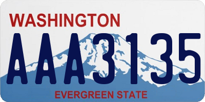 WA license plate AAA3135
