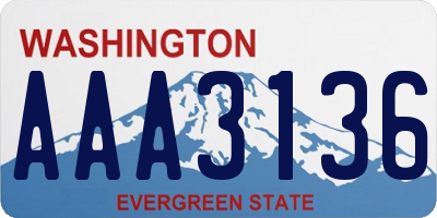 WA license plate AAA3136