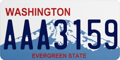 WA license plate AAA3159