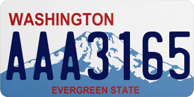 WA license plate AAA3165